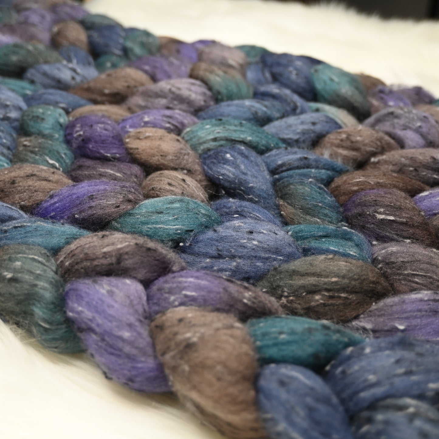 Restructuring on Hand Dyed Tweed South American Wool Viscose Combed Top - 4 oz