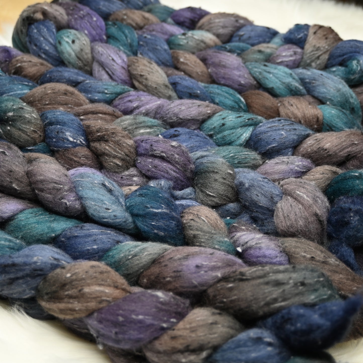 Restructuring on Hand Dyed Tweed South American Wool Viscose Combed Top - 4 oz