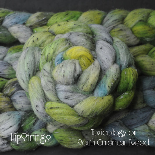 Toxicology on Hand Dyed Tweed South American Wool Viscose Combed Top - 4 oz