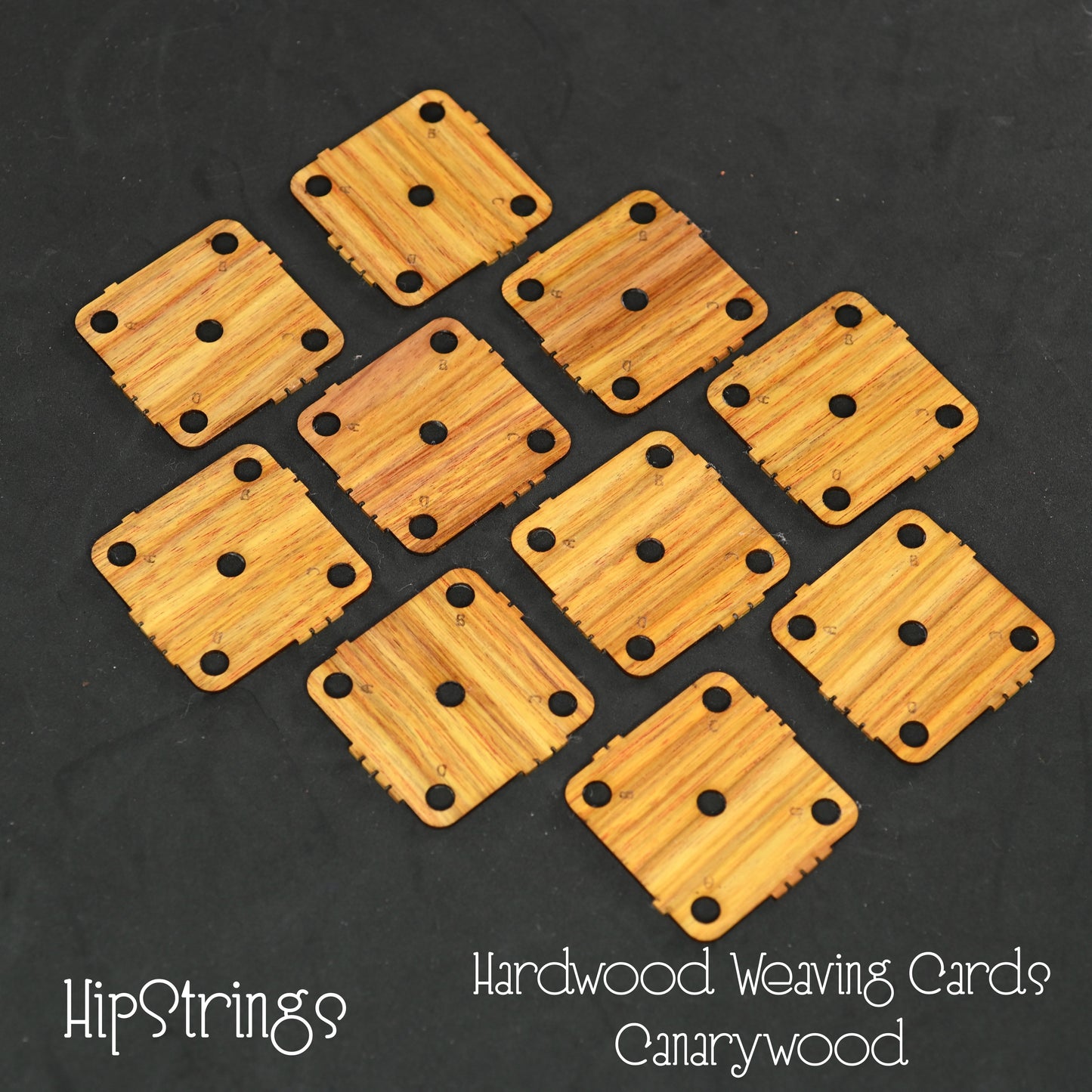 Hardwood Weaving Cards - Set of 10, 1.75 inches