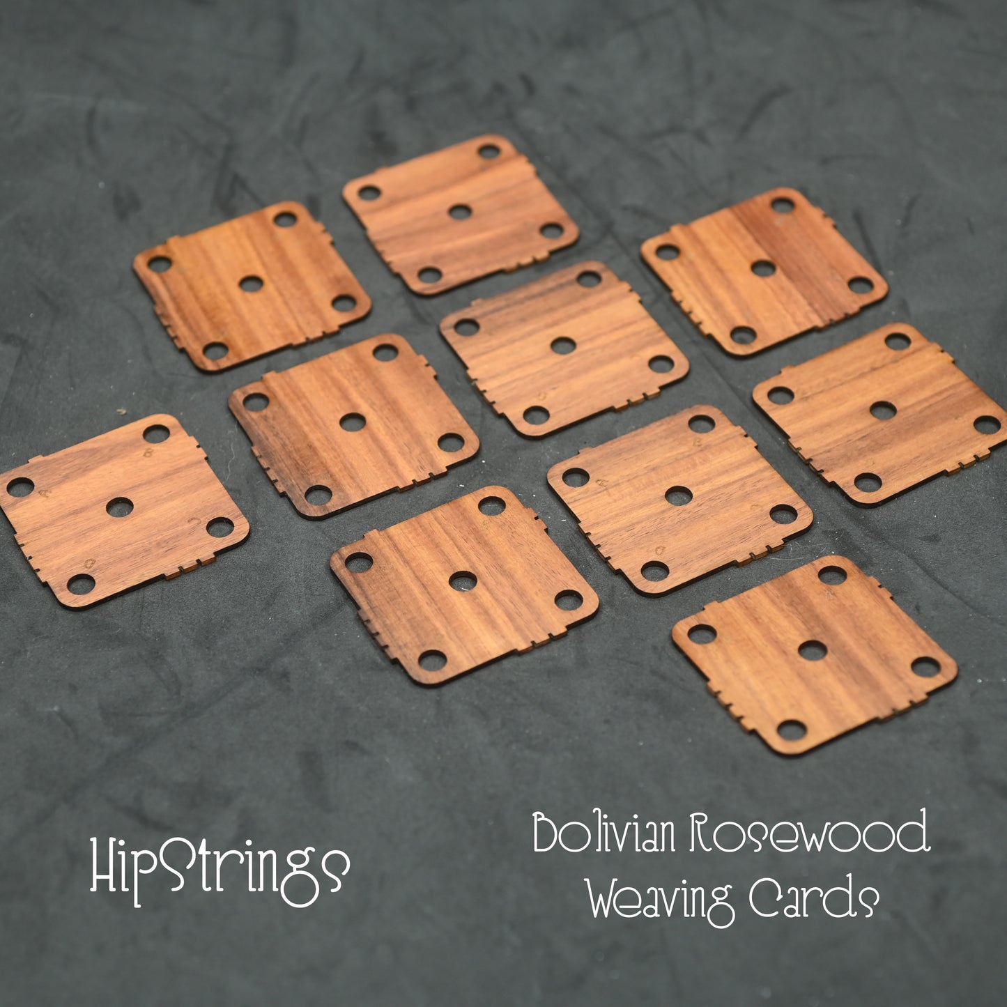 Hardwood Weaving Cards - Set of 10, 1.75 inches
