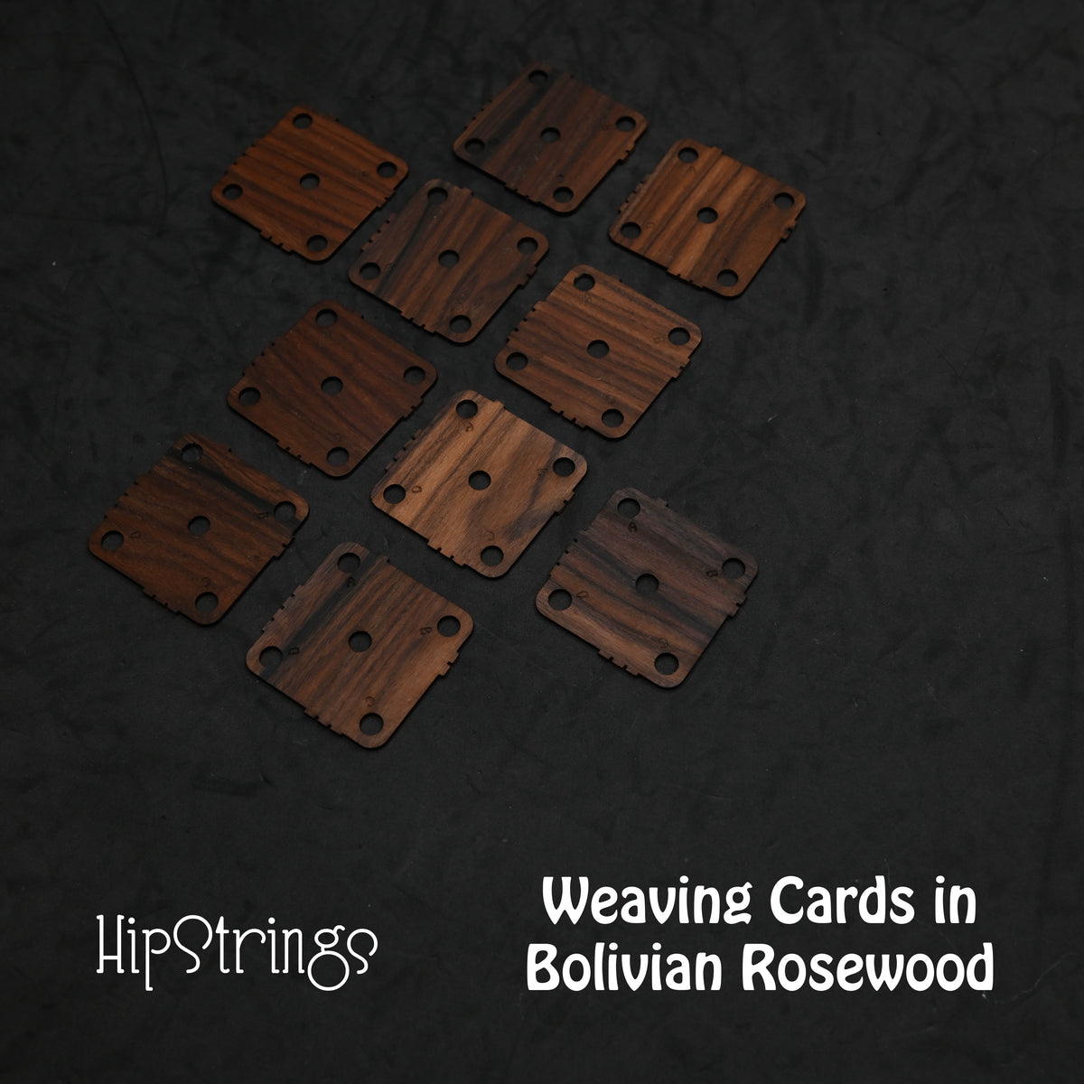 Hardwood Weaving Cards - Set of 10, 1.75 inches