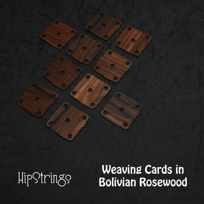 Hardwood Weaving Cards - Set of 10, 1.75 inches