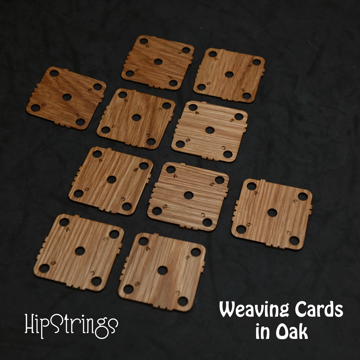 Hardwood Weaving Cards - Set of 10, 1.75 inches