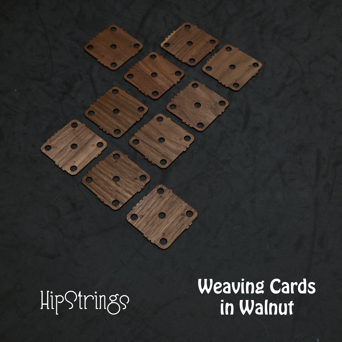 Hardwood Weaving Cards - Set of 10, 1.75 inches