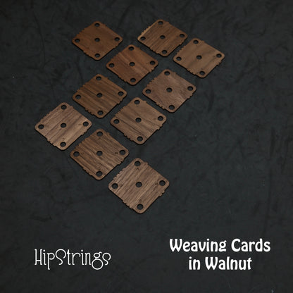 Hardwood Weaving Cards - Set of 10, 1.75 inches