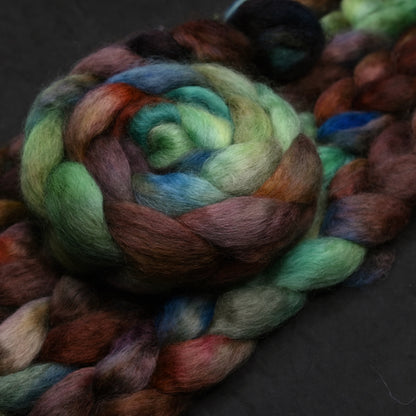Crab Mentality on Hand Dyed Wensleydale Wool Combed Top - 4 oz