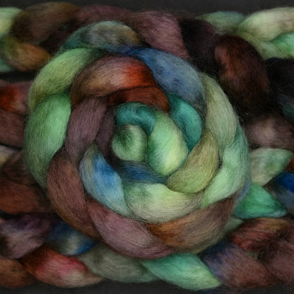 Crab Mentality on Hand Dyed Wensleydale Wool Combed Top - 4 oz