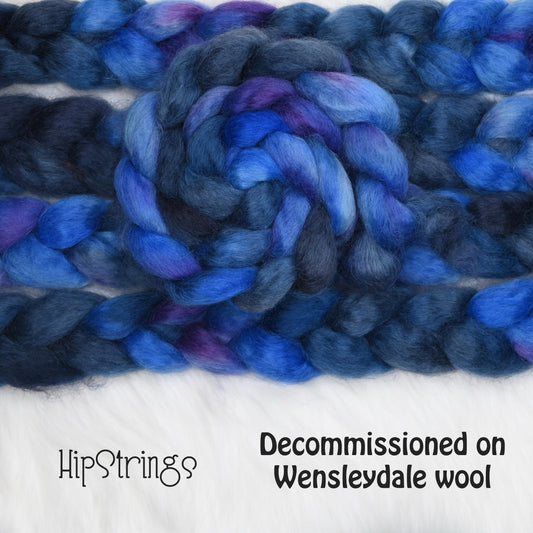 Decommissioned on Hand Dyed Wensleydale Wool Combed Top - 4 oz