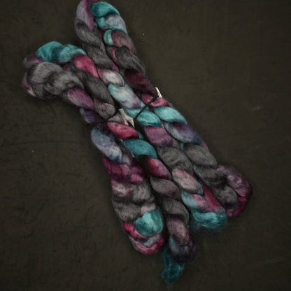 Exhausted Pigeon on Hand Dyed Wensleydale Wool Combed Top - 4 oz
