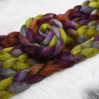 Farmer's Market on Hand Dyed Wensleydale Wool Combed Top - 4 oz