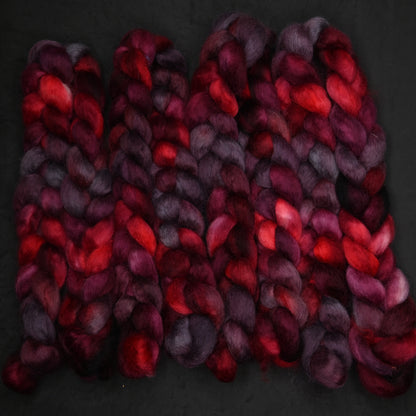 Hail Satin on Hand Dyed Wensleydale Wool Combed Top - 4 oz