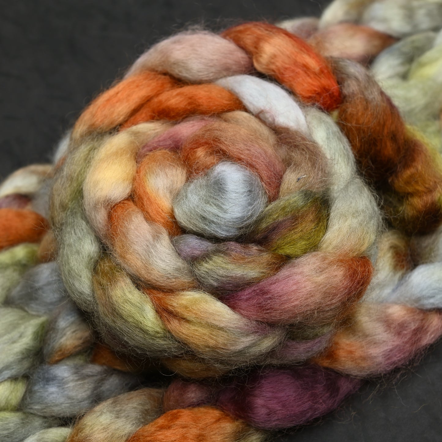 Haunted on Hand Dyed Wensleydale Wool Combed Top - 4 oz