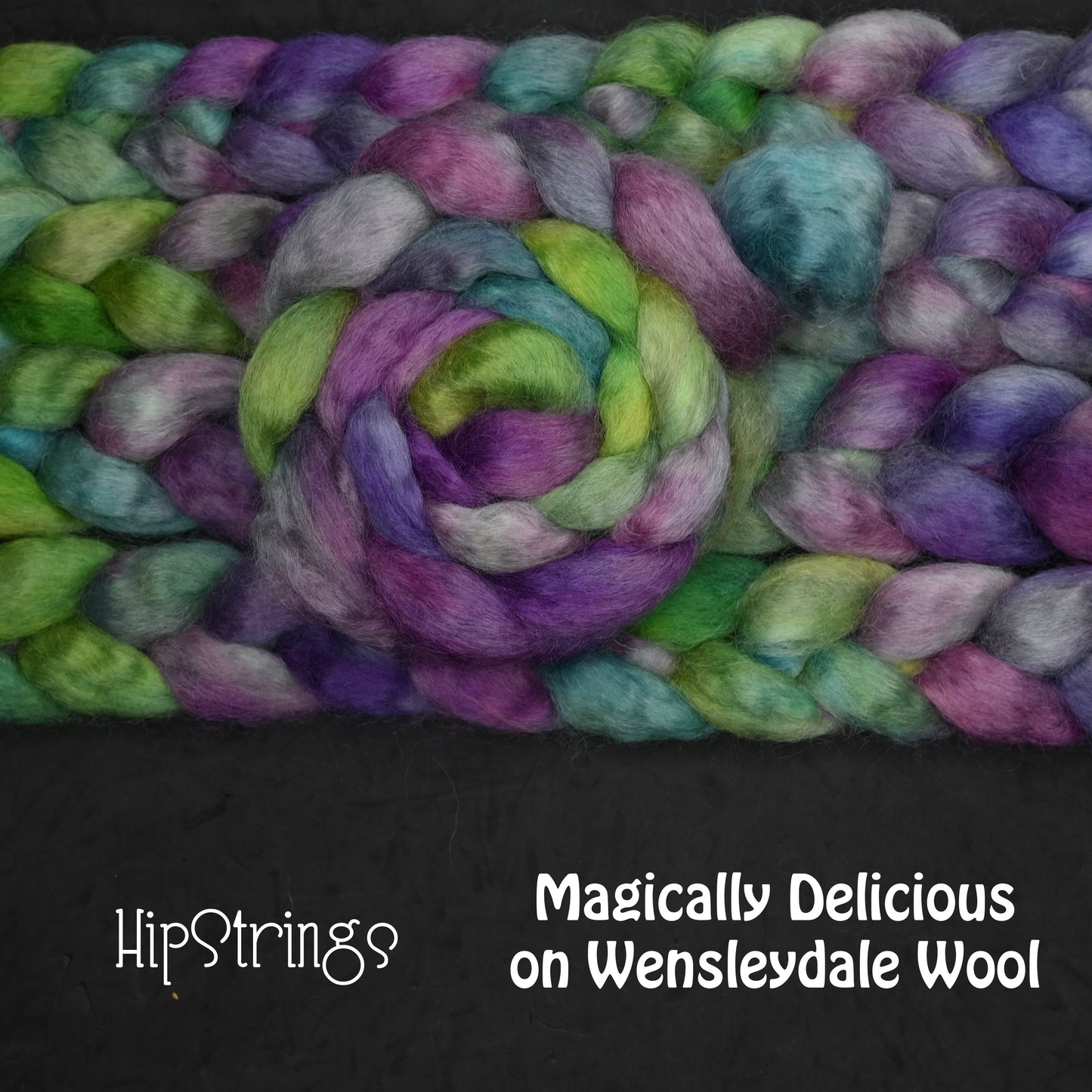 Magically Delicious on Hand Dyed Wensleydale Wool Combed Top - 4 oz