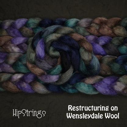 Restructuring on Hand Dyed Wensleydale Wool Combed Top - 4 oz