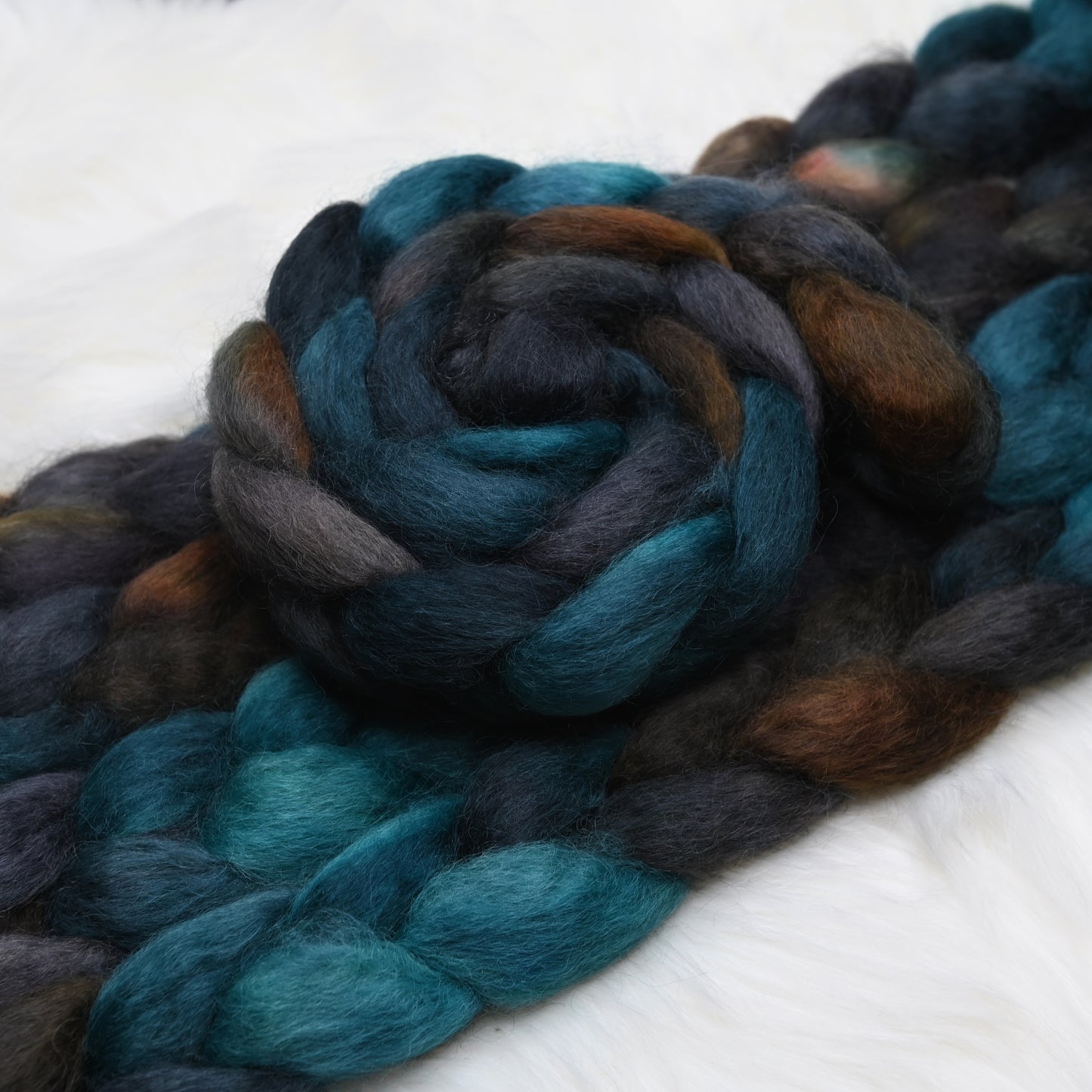 Underground River on Hand Dyed Wensleydale Wool Combed Top - 4 oz