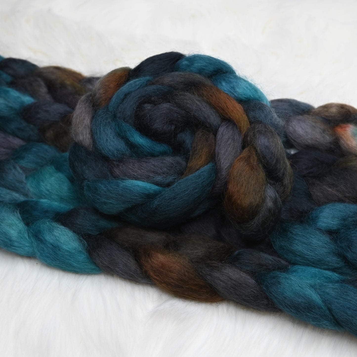 Underground River on Hand Dyed Wensleydale Wool Combed Top - 4 oz