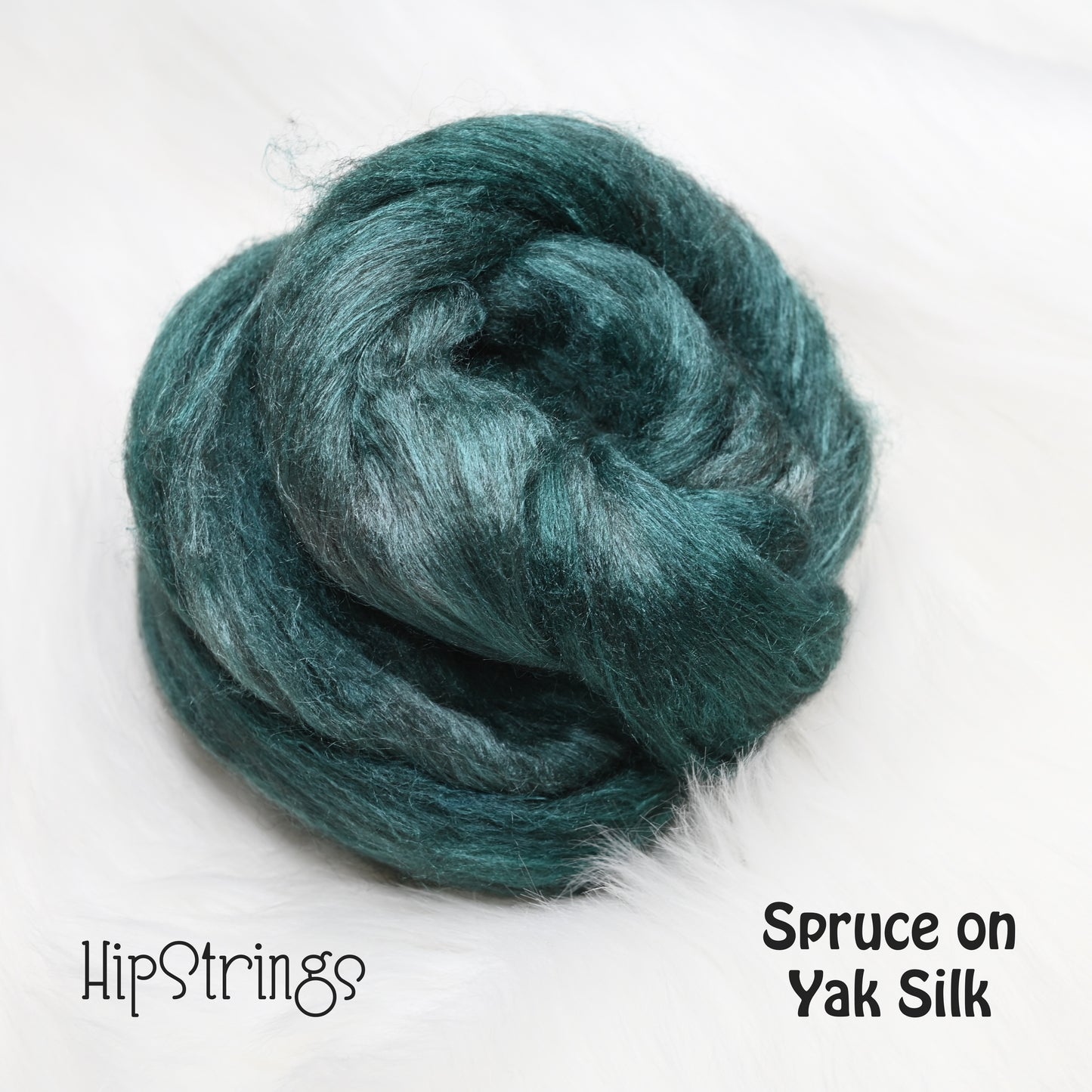 Spruce on Hand Dyed Yak Silk Combed Top - 2 oz