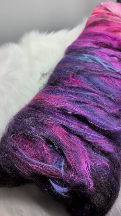 *February Exclusive* Dianthus Hand Carded Batt - Merino Shetland Silk - 4 oz