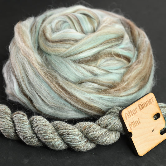 After Dinner Mint - Signature Blend Merino Shetland Tussah Flax Combed Top - 4 oz