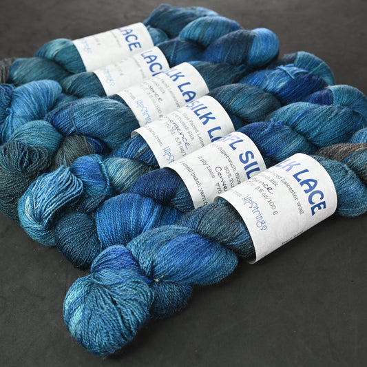 Convergence on Hand Dyed SW BFL Silk Lace Yarn - 100g