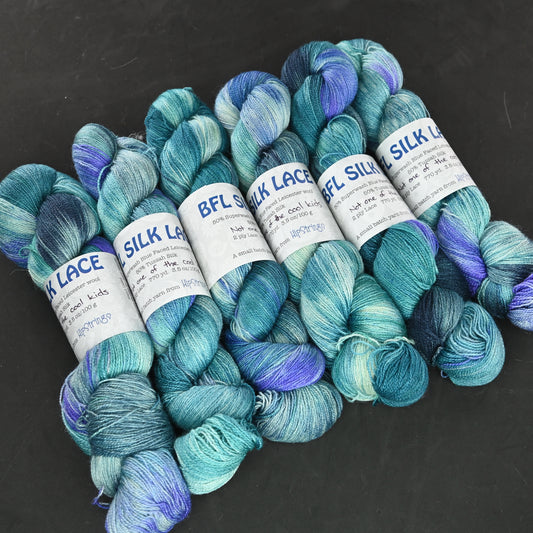 Not One of the Cool Kids on Hand Dyed SW BFL Silk Lace Yarn - 100g