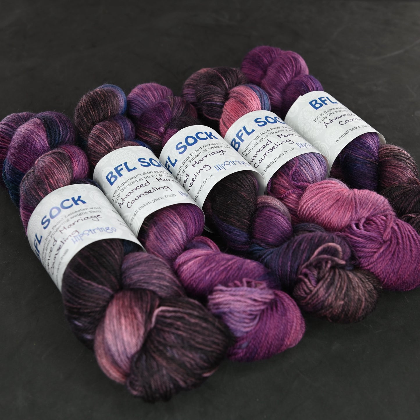 Advanced Marriage Counseling on Hand Dyed SW BFL Wool Sock Yarn - 450 yd