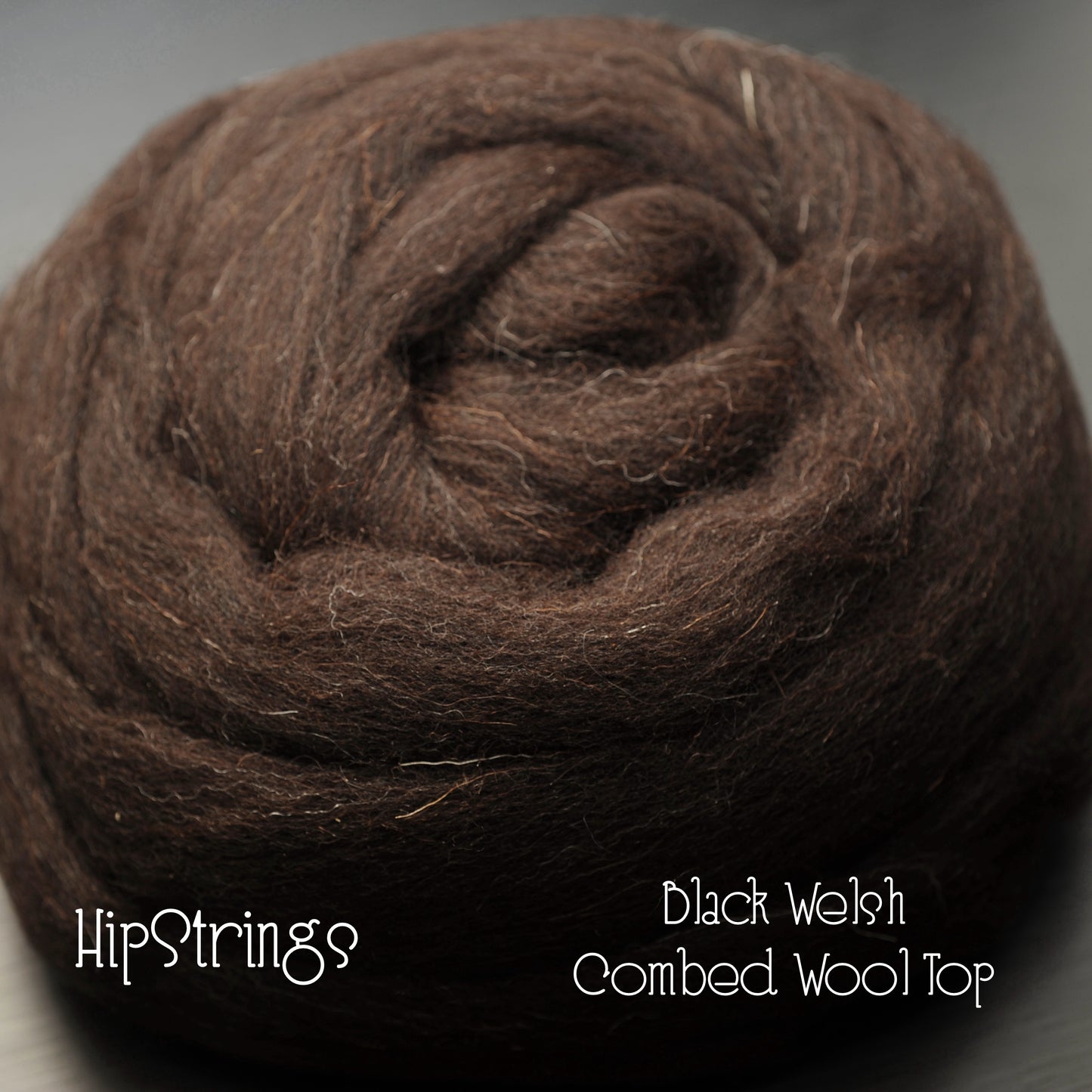 Black Welsh Wool Combed Top - 4 oz