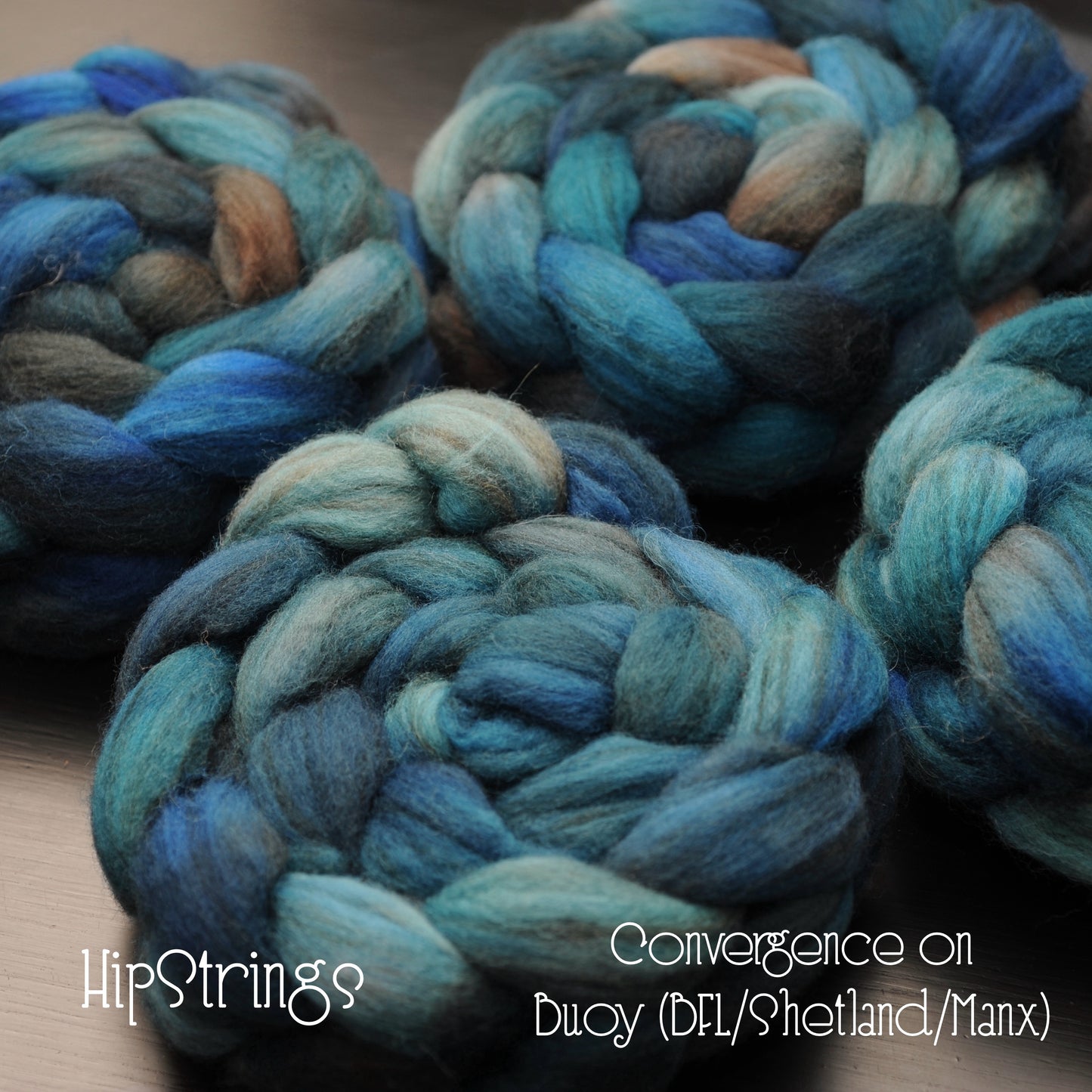 Convergence - Hand Dyed Buoy (BFL/Shetland/Manx Wool) Signature Blend Combed Top - 4 oz