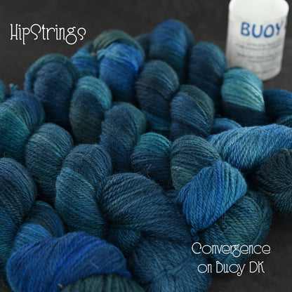 Convergence on Hand Dyed Buoy DK yarn - BFL/Shetland/Manx Loaghtan wool - 250 yd