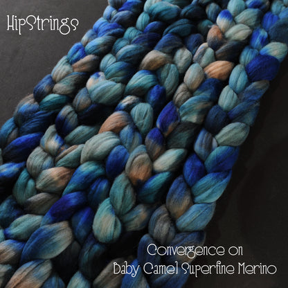 Convergence on Hand Dyed Baby Camel Superfine Merino wool Combed top - 4 oz