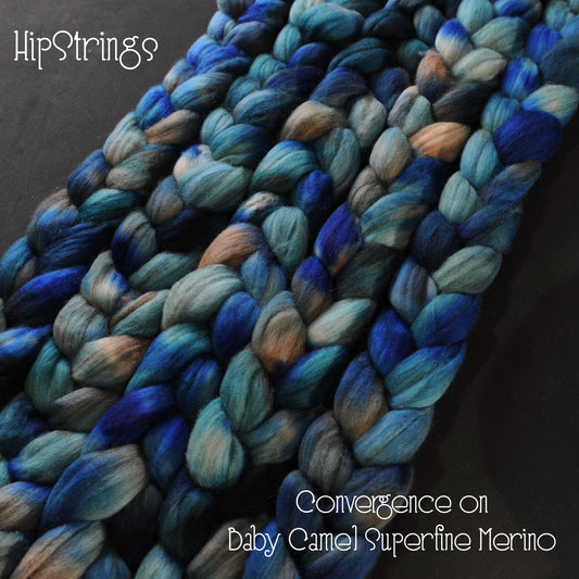 Convergence on Hand Dyed Baby Camel Superfine Merino wool Combed top - 4 oz