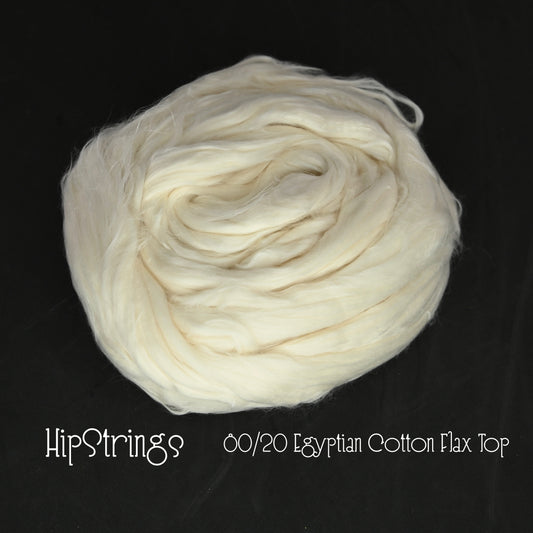 80/20 Egyptian Cotton and Flax Combed Top - 4 ounces
