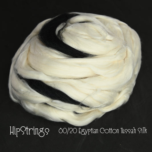 80/20 Egyptian Cotton Tussah Silk Combed Top - 4 oz