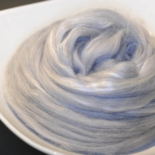 The Grey Lady Merino Wool and Tussah Silk Combed Top - 4 oz