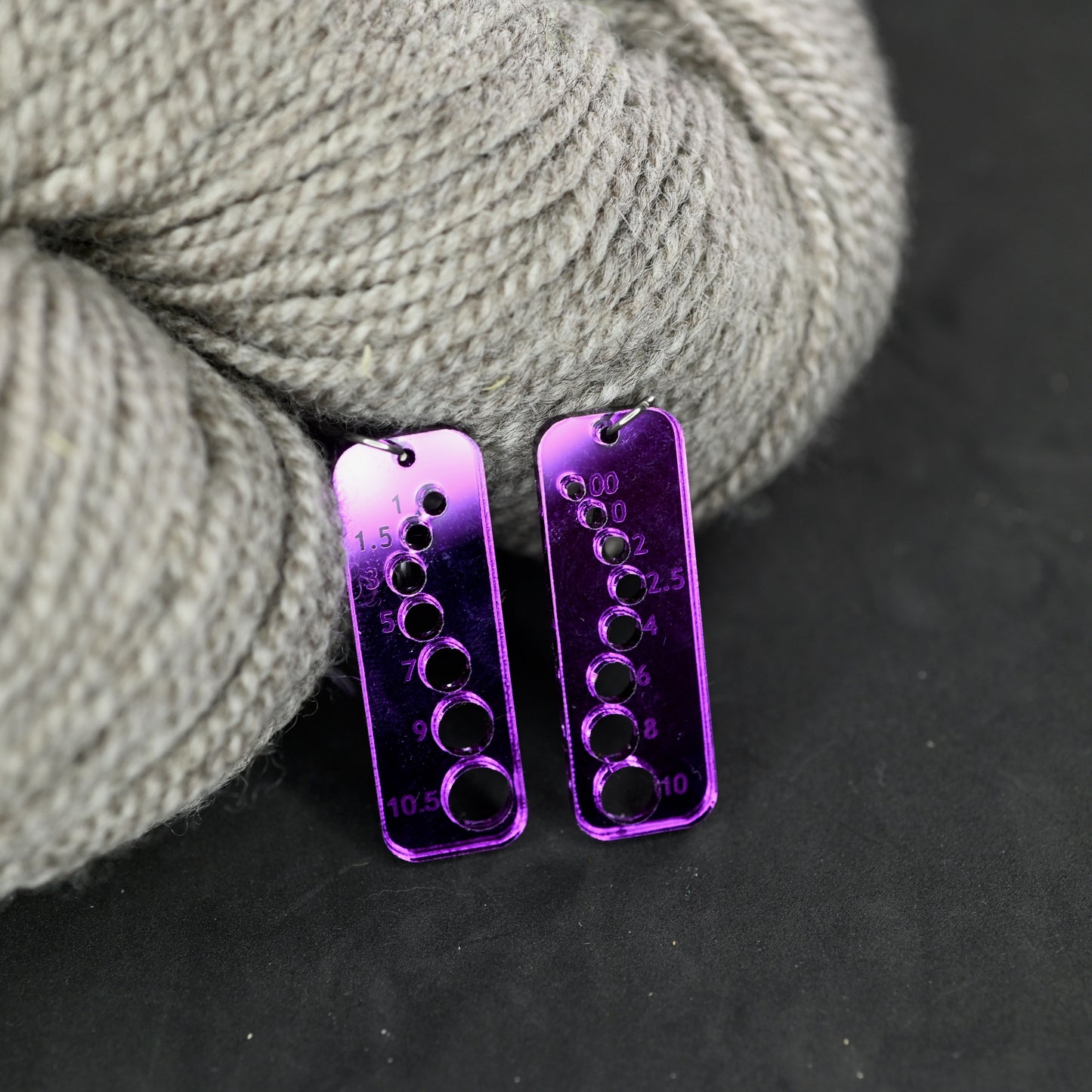 Knitting Needle Gauge Earrings - Assorted Specialty Acrylic