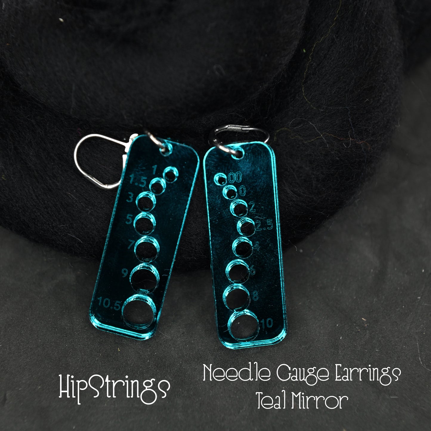 Knitting Needle Gauge Earrings - Assorted Mirrored Acrylic