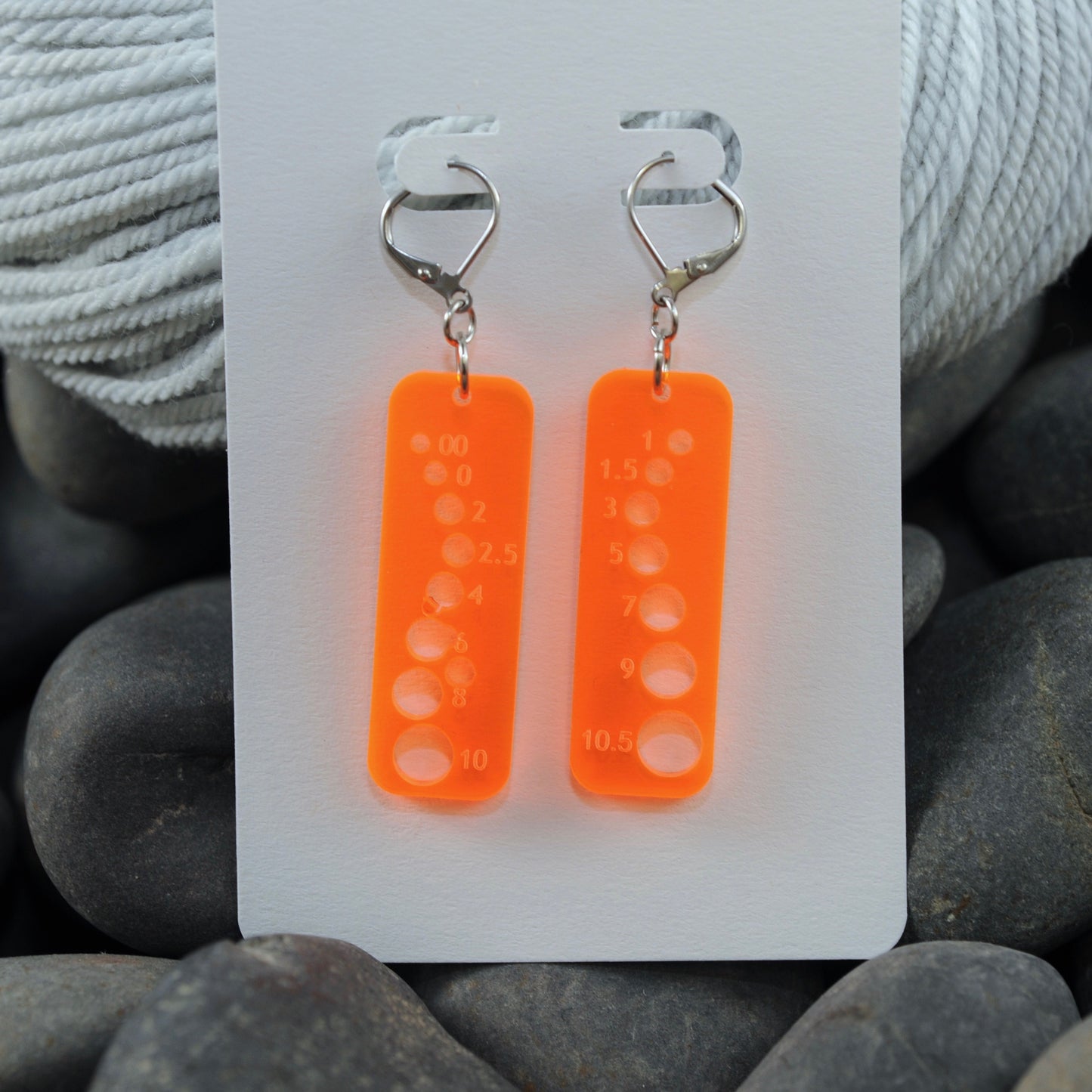 TNT Orange Yarn Earrings