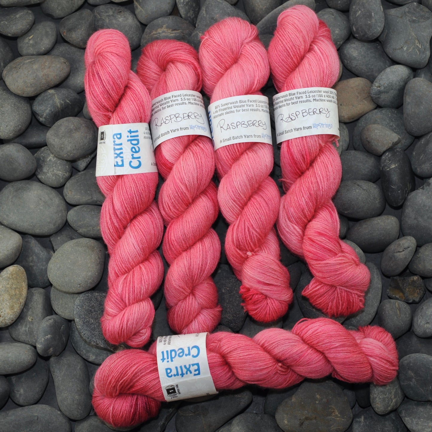 Raspberry on Extra Credit SW BFL Nylon Sock yarn