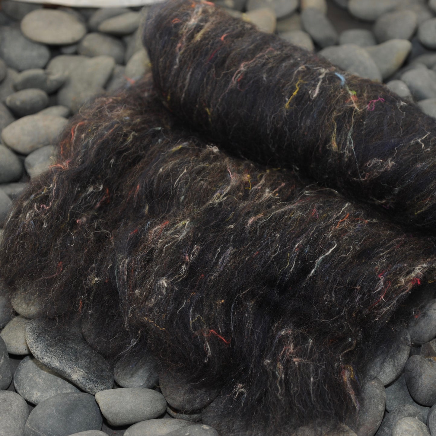 Midnight Tweed Hand Carded Batts - Merino Shetland Jacob Silk 4 oz