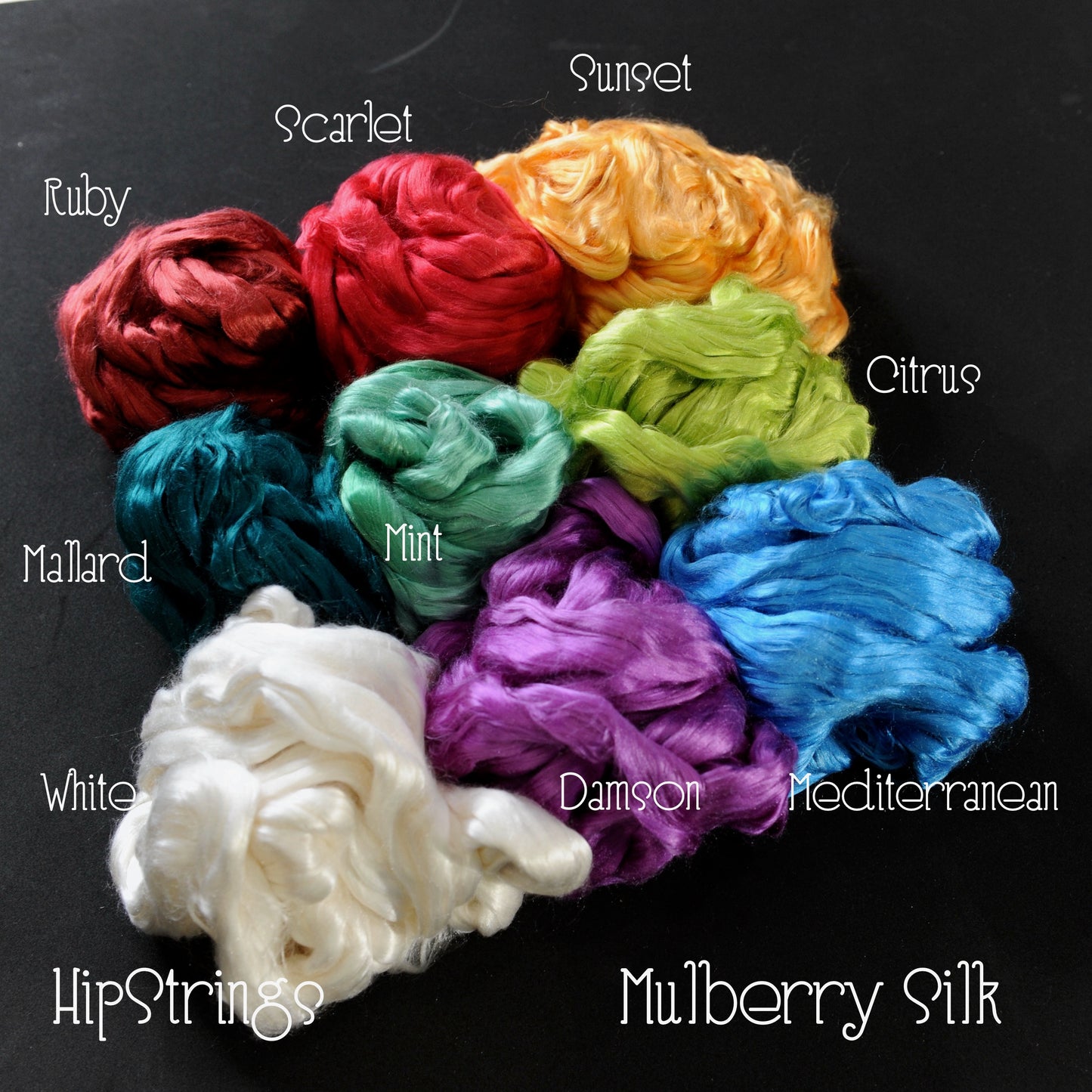 Dyed Mulberry Silk by the ounce