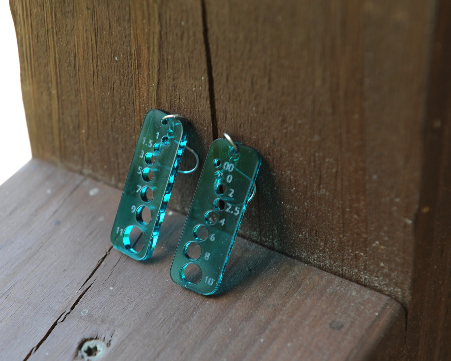 Knitting Needle Gauge Earrings - Assorted Transparent Acrylic