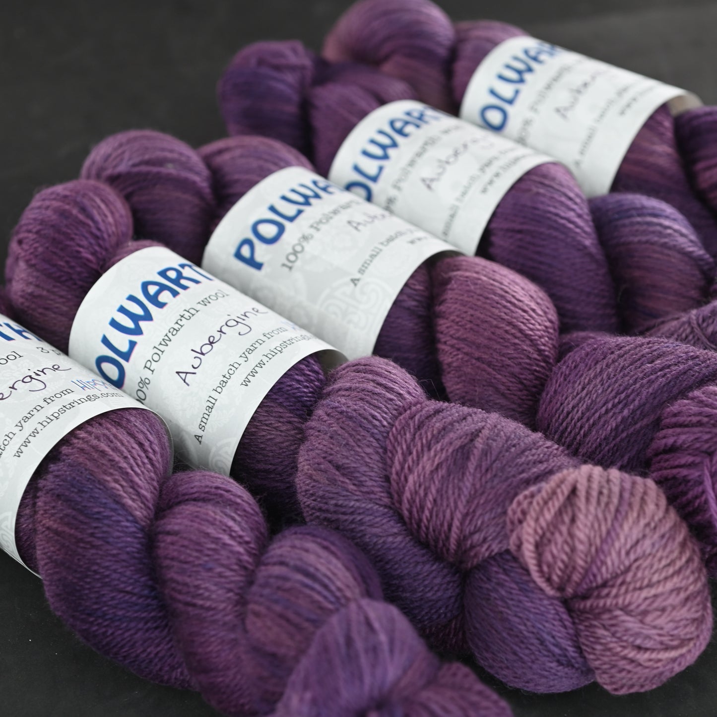 Aubergine on Hand Dyed Polwarth DK wool yarn - 300 yd/100 g