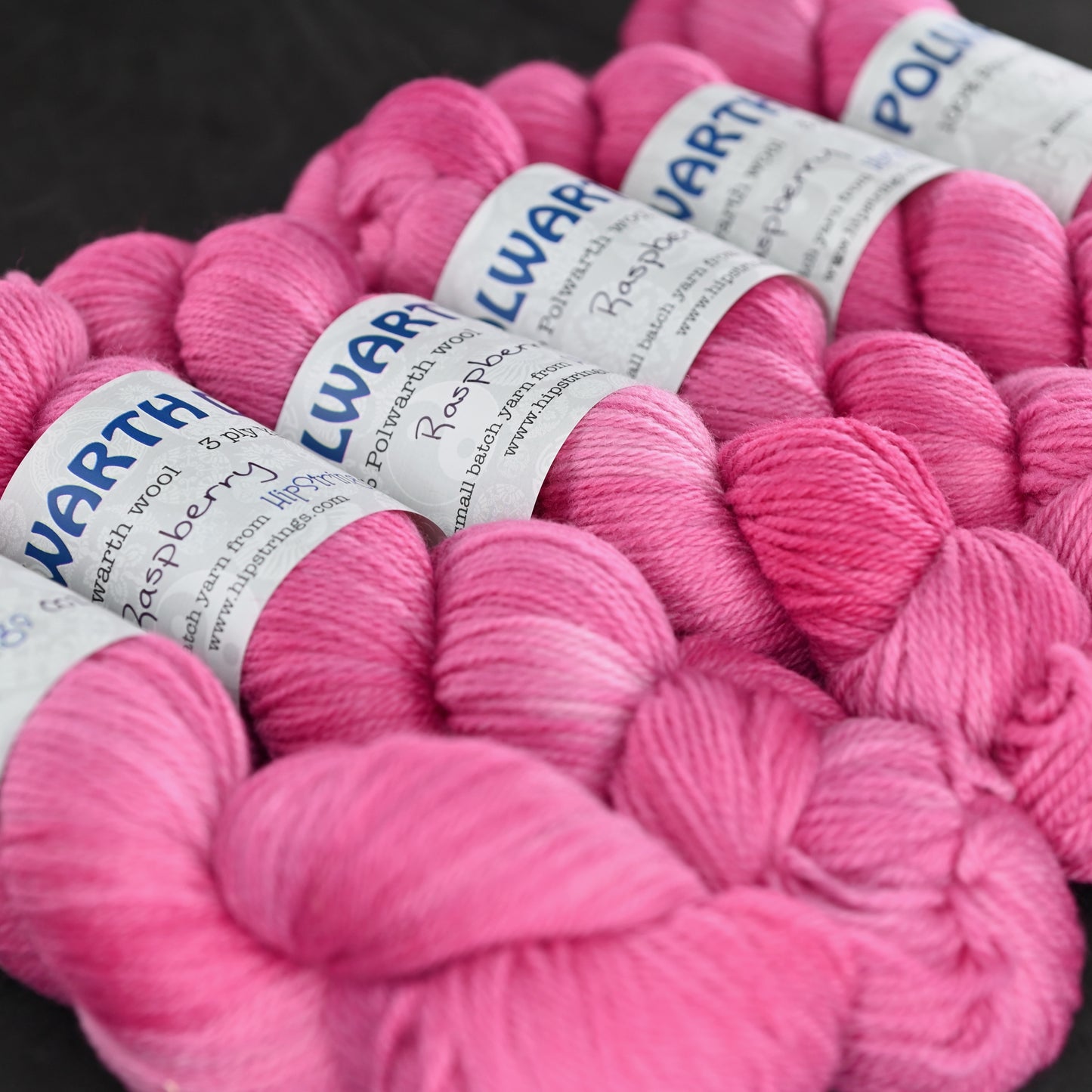 Raspberry on Hand Dyed Polwarth wool DK yarn - 100 g