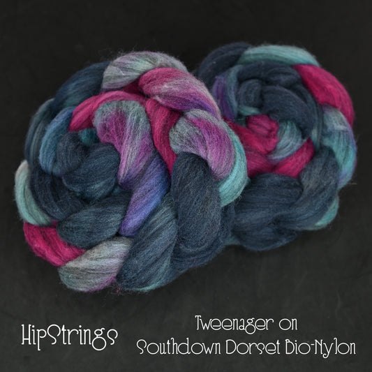 Tweenager on Hand Dyed Southdown Dorset Bio-nylon Signature Blend Combed Top - 4 oz