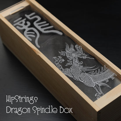 Wooden Spindle Box with Etched Slide