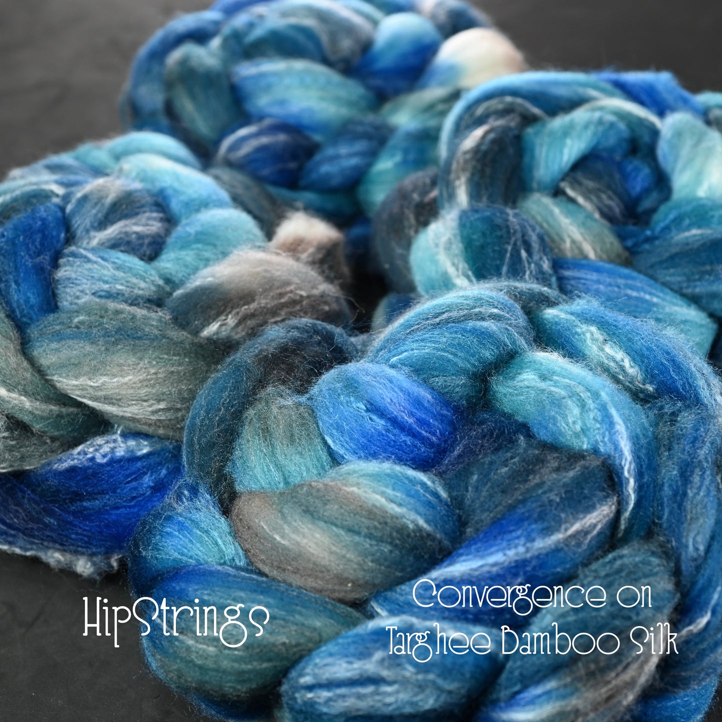 Convergence on Hand Dyed Targhee/Bamboo/Silk Combed Top - 4 oz
