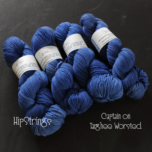 Captain on Hand Dyed Targhee Worsted Wool Yarn - 100 g