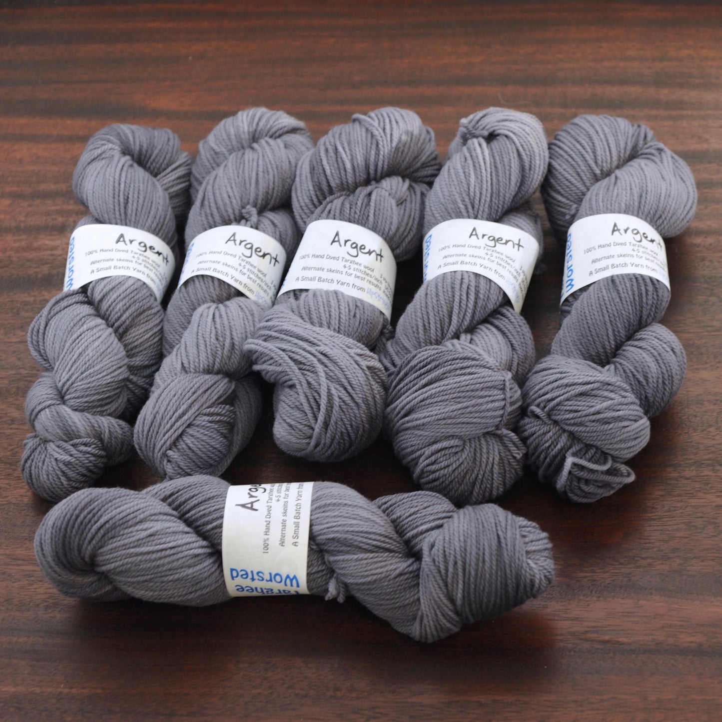 Argent on Hand Dyed Targhee Wool Worsted Yarn - 230 yd/100g